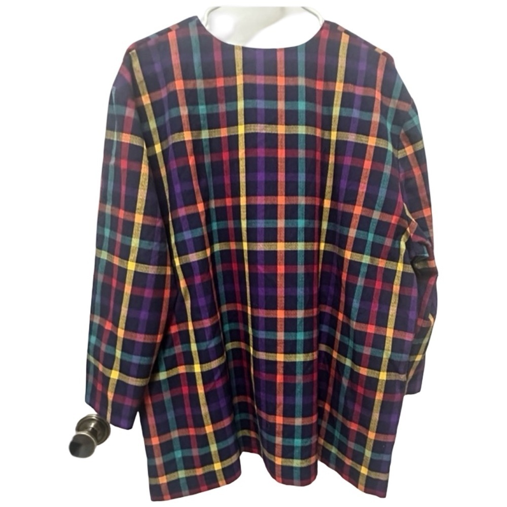 Vintage Camilia Plaid Lightweight Blazer With Pockets PTP 27” - Picture 9 of 10